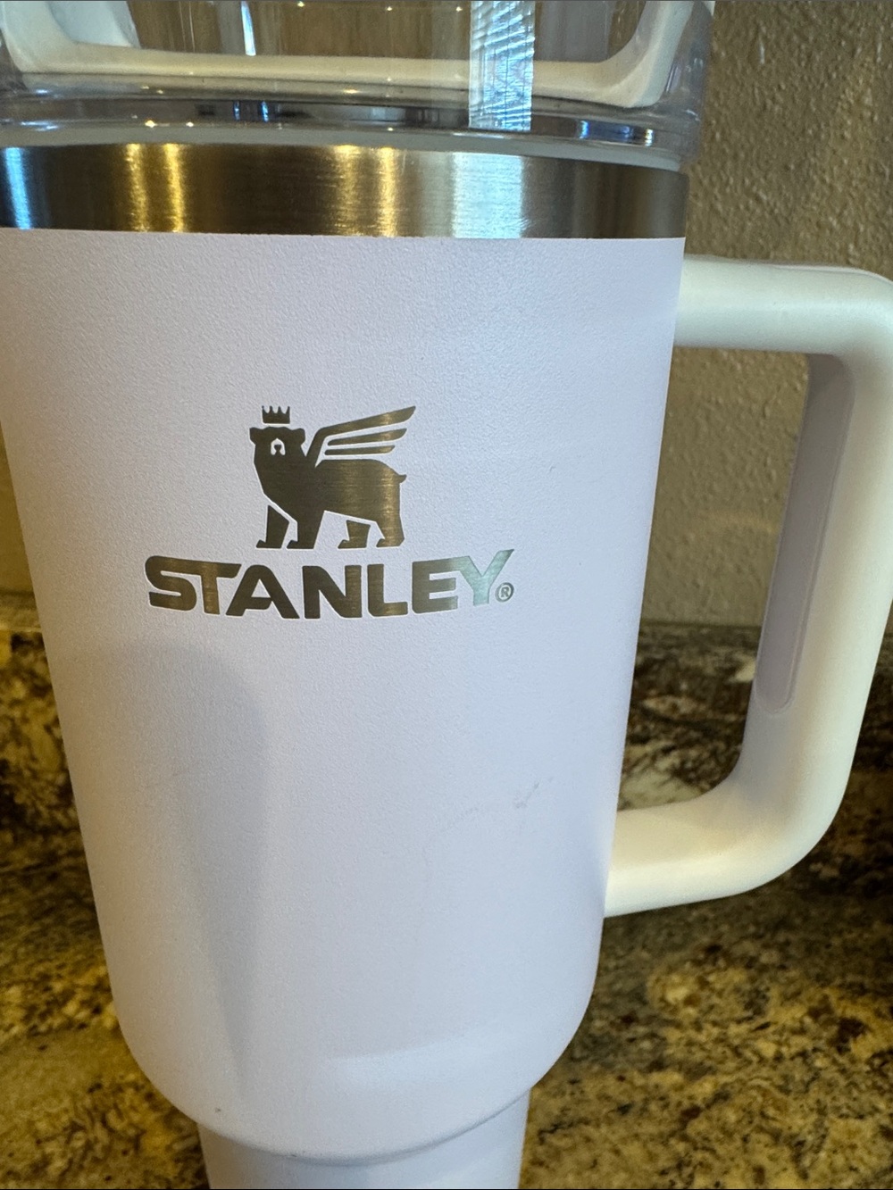 Stanley Lavender Travel Tumbler with White Handle - Picture 2 of 8